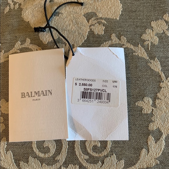 Balmain blk leather hand bag w strap - Picture 4 of 4